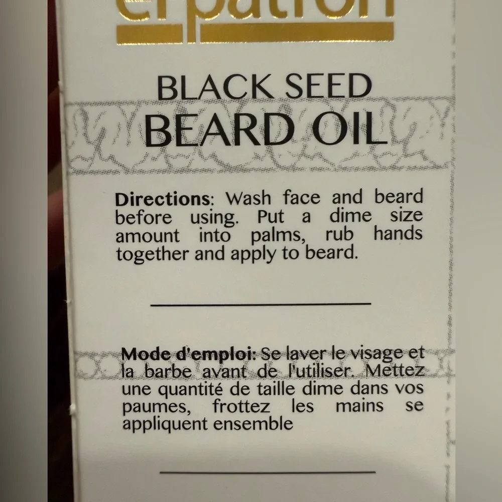 SOLD El Patron Black Seed Beard Oil 30ml 1oz - Picture 3 of 3